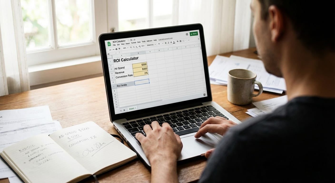 Laptop with AI quiz builder screen, notes and coffee cup on desk